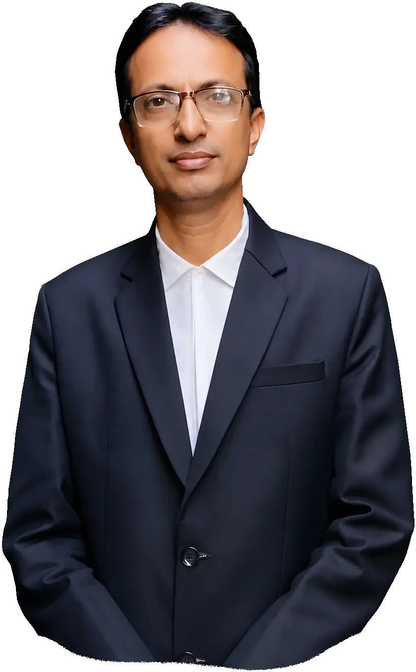 Advocate Indrajit Dongre, lawyer in Pune, in his Kasba Peth office